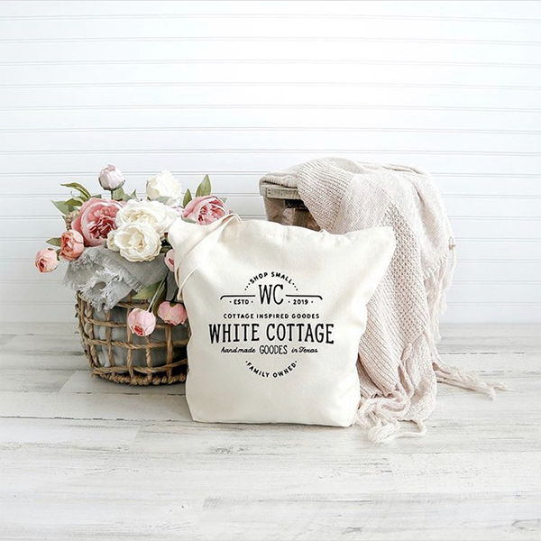 canvas tote with WCG logo