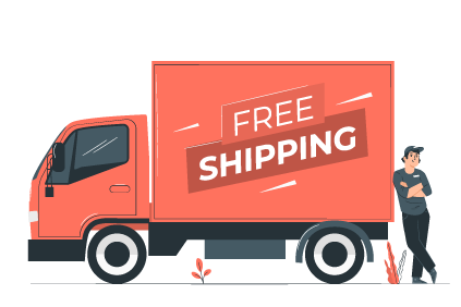 truck with free shipping printed on side