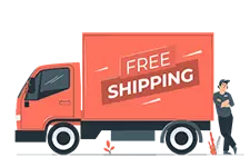 truck with free shipping printed on side